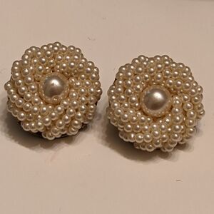 Vintage pierced bead earrings